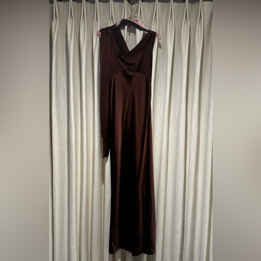 DIANE VON FURSTENBERG - Sia Satin Gown Java size 0 - Picture 2 of 6